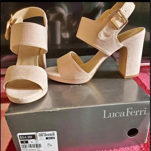 new with box heel sandals